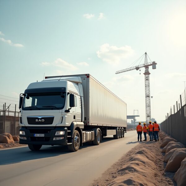 Flux_Dev_A_sleek_white_semitrailer_truck_a_40tonner_drives_up__1