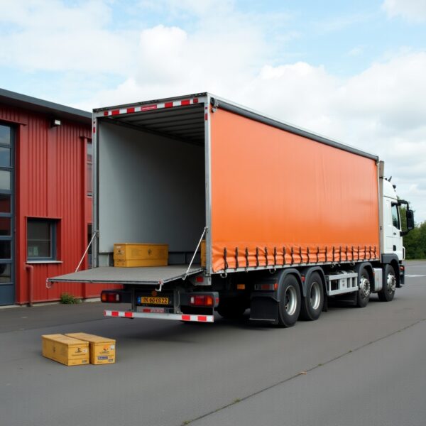 Flux_Dev_Erstelle_ein_Foto_von_einem_halb_beladenen_LKW_bei_de_0